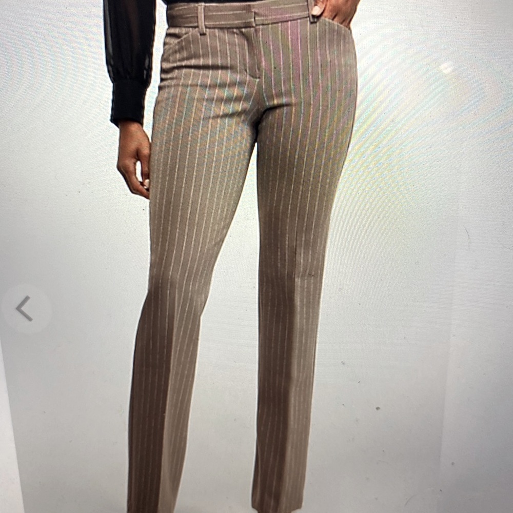 Low rise pinstripe barely boot Editor dress pants